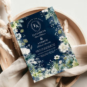 Hochzeit der blauen Wildblume Einladung