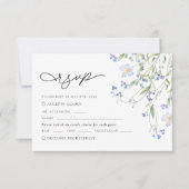 Hochzeit der blauen Wildblume RSVP Karte (Vorderseite)
