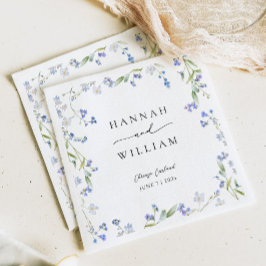 Hochzeit der blauen Wildblume Serviette