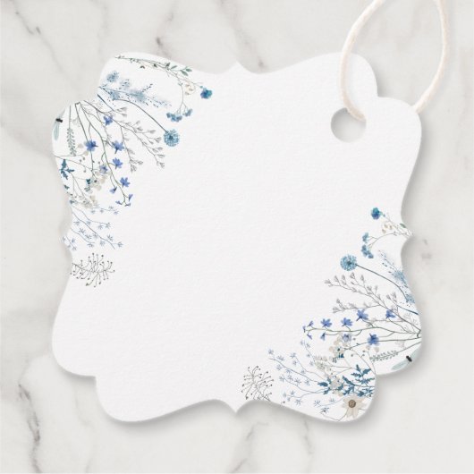 Hochzeit der blauen Wildblumen Geschenkanhänger (Rückseite)