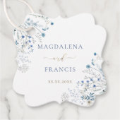 Hochzeit der blauen Wildblumen Geschenkanhänger (Vorderseite)