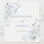 Hochzeit der blauen Wildblumen Weinetikett (Einzelnes Label)