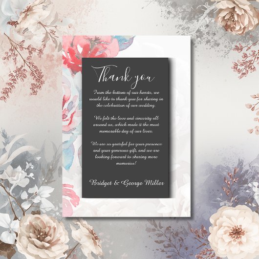 Hochzeit der blorfarbenen Wildblume Dankeskarte