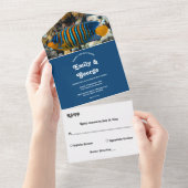 Hochzeit der Blue Underwater Summer Beach Coastal All In One Einladung (Abreißen)