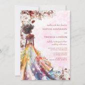 Hochzeit der blühenden schwarzen Braut Einladung (Vorderseite)