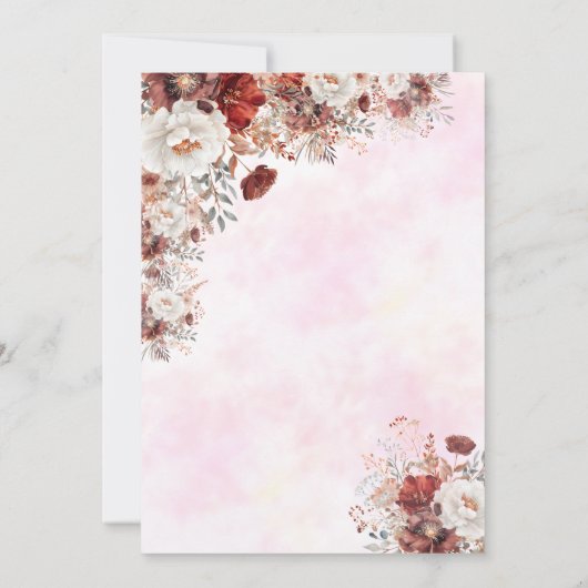 Hochzeit der blühenden schwarzen Braut Einladung (Rückseite)