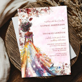 Hochzeit der blühenden schwarzen Braut Einladung