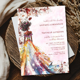 Hochzeit der blühenden schwarzen Braut Einladung