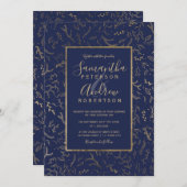 Hochzeit der blühenden Wintermarinebrücke Einladung (Vorne/Hinten)