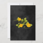 Hochzeit der Blume Black and Yellow Rose Einladung (Rückseite)
