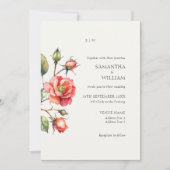 Hochzeit der Blume der Aquarellfarben-Rose Einladung (Vorderseite)