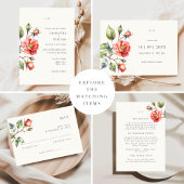 Hochzeit der Blume der Aquarellfarben-Rose Einladung