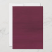 Hochzeit der Blume der Watercolor Burgundy Navy Einladung (Rückseite)