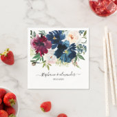 Hochzeit der Blume der Watercolor Burgundy Navy Serviette (Beispiel)