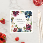 Hochzeit der Blume der Watercolor Burgundy Navy Serviette (Beispiel)
