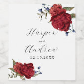 Hochzeit der Blume des Burgund Weinetikett (Einzelnes Label)