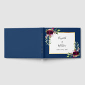 Hochzeit der Blumen der Burgunder Marine Gästebuch (Voll)