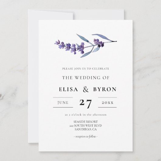 Hochzeit der Blumen Einladung (Vorderseite)