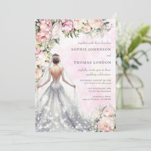 Hochzeit der Blumenbrauen Einladung (Stehend Vorderseite)