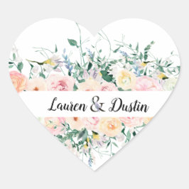 Hochzeit der Blumenbräune Herz-Aufkleber