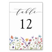 Hochzeit der Blumenfrühlings-Sommerssommer-Wildblu Tischnummer (Rückseite)