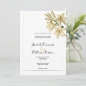 Hochzeit der Blütenlililienblüte Einladung (Stehend Vorderseite)