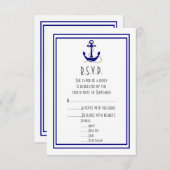 Hochzeit der Bootsanker RSVP Karte (Vorne/Hinten)