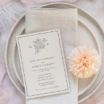 Hochzeit der Botanischen Blume Einladung<br><div class="desc">Traditionelle Hochzeitseinladung in beige Imitat Leinenpapier mit botanischer Blume und Monogramm-Design. Passen Sie Ihre Hochzeitsdetails an. Haben Sie eine Kundenanfrage? Kontaktieren Sie mich,  ich helfe Ihnen gerne.</div>