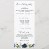 Hochzeit der botanischen Grünpflanzen in Navy Blue Programm (Rückseite)