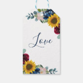 Hochzeit der botanischen Sonnenblume Geschenkanhänger (Rückseite)