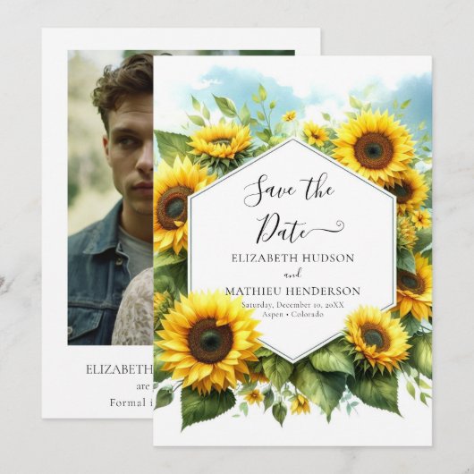 Hochzeit der Botanischen Wasserfarben Save The Date (Vorne/Hinten)