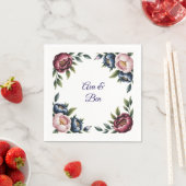 Hochzeit der Burgundy Navy und Blush Peony Serviette (Beispiel)