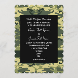 Hochzeit der Camouflage Redneck Einladung