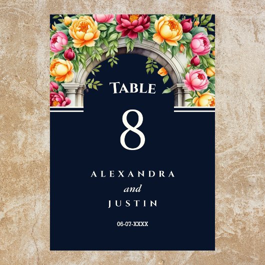 Hochzeit der Creme mediterrane Blumenart Tischnummer