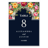 Hochzeit der Creme mediterrane Blumenart Tischnummer (Rückseite)