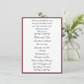 Hochzeit der Deep Red Elegant Bible Scripture Einladung (Stehend Vorderseite)