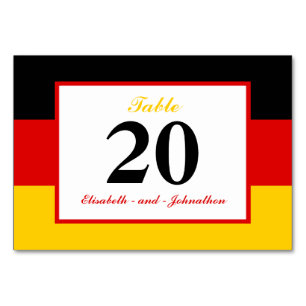 Hochzeit der deutschen Flagge Tischnummer