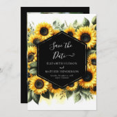 Hochzeit der Digitaldrucksonnenblume Save The Date (Vorne/Hinten)