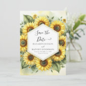 Hochzeit der digitalen Blütenblume Save The Date (Stehend Vorderseite)