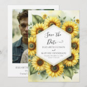 Hochzeit der digitalen Blütenblume Save The Date (Vorne/Hinten)