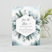 Hochzeit der digitalen Pine Save The Date (Stehend Vorderseite)