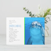 Hochzeit der Dolphin-Liebe Einladung (Stehend Vorderseite)