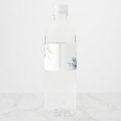 Hochzeit der Dusty Blue Wildblume Wasserflaschenetikett (Rückseite)