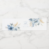 Hochzeit der Dusty Blue Wildblume Wasserflaschenetikett (Einzelnes Label)