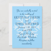 Hochzeit der Eisblauer Schneeflockenläufer Einladung (Vorderseite)