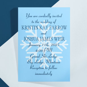 Hochzeit der Eisblauer Schneeflockenläufer Einladung