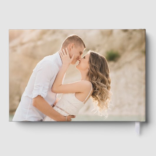 Hochzeit der Elegante Navy und Gold Foil Calligrap Gästebuch (Rückseite)