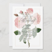 Hochzeit der eleganten botanischen Pink-Blumenschr Einladung (Vorderseite)