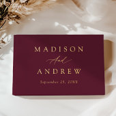 Hochzeit der Eleganten Burgundy und der Goldenen F Gästebuch