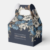 Hochzeit der Eleganten Navy-Floral-Wildblume Geschenkschachtel (Rückseite)